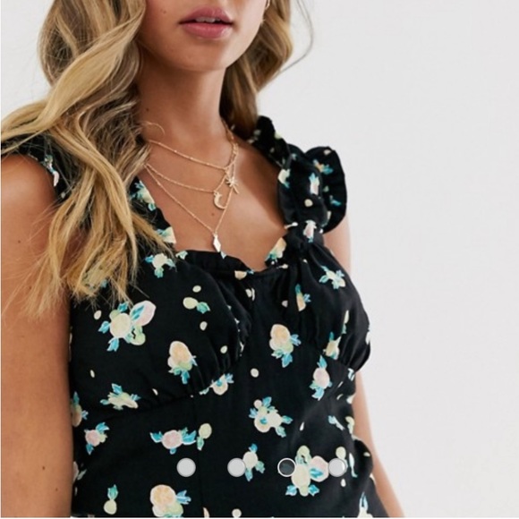 Free People Black Lemon Floral Print Mini Dress - Picture 7 of 11